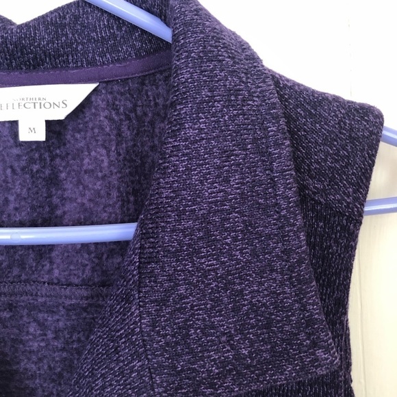 Vintage Northern Reflections Purple Button Up Sweater Vest Medium - Picture 6 of 7